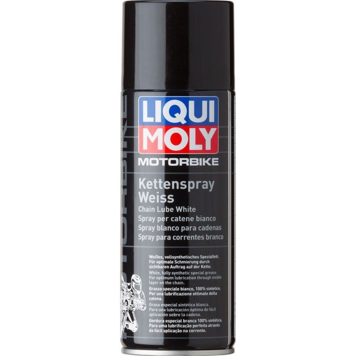 Смазка цепная для мотоциклов Liqui Moly "Motorbike Kettenspray weiss", белый, 0,4 л