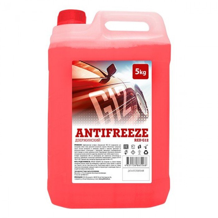 Жидкость охлаждающая "Антифриз" "Дзержинский ГОСТ" G12 (красный) 5 кг