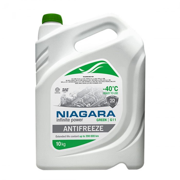 Жидкость охлаждающая "Антифриз" "Ниагара" G11 (зеленый) 10 кг.