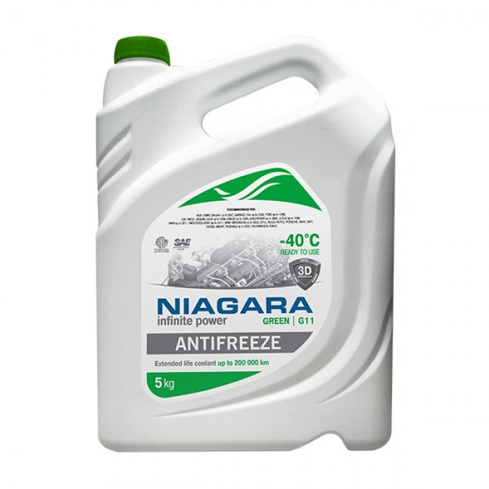 Жидкость охлаждающая "Антифриз" "Ниагара" G11 (зеленый) 5 кг.