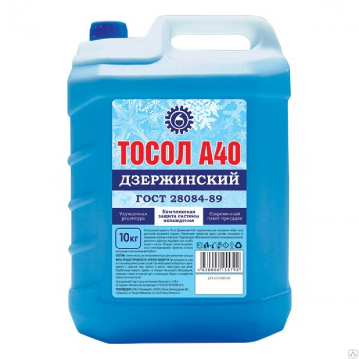 Жидкость охлаждающая "Тосол Дзержинский ГОСТ" А-40М 10 кг