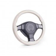 Оплётка для перетяжки руля "AUTOPROFI", натуральная кожа, перфорированная, нить, игла, бежевый, разм