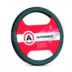 Оплётка руля, серия LUXURY, PU кожа, плетёные вставки, чёрный, разм. М,, 1/20
