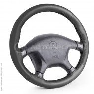 Оплётка для перетяжки руля "AUTOPROFI", натуральная кожа, нить, игла, чёрный, разм. М, 1/50