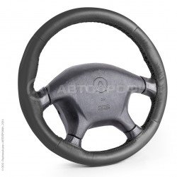Оплётка для перетяжки руля "AUTOPROFI", натуральная кожа, нить, игла, чёрный, разм. М, 1/50